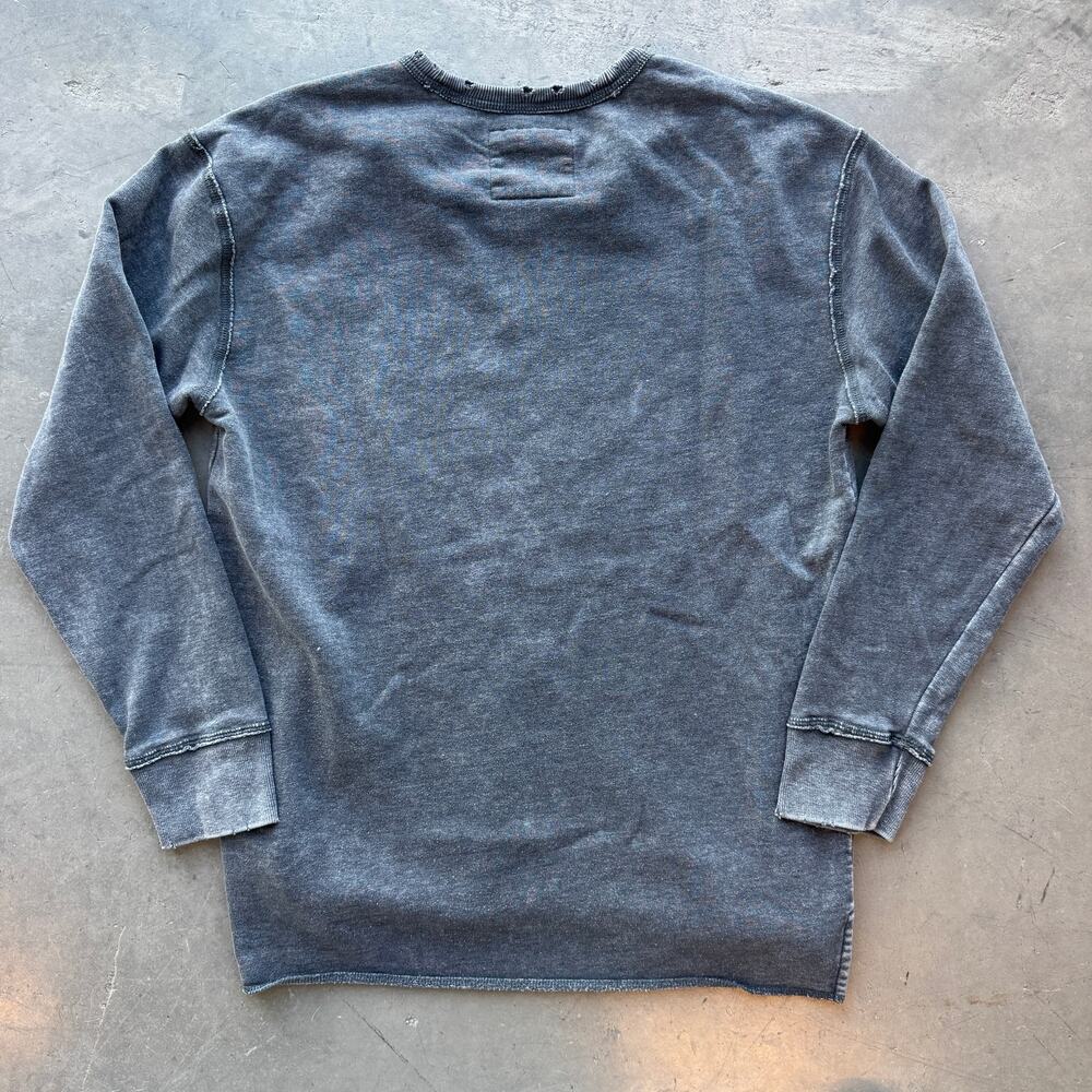 Vintage Y2k Hollister Distressed Grey Slouch Longsleeve Sweater Medium - Picture 2 of 5